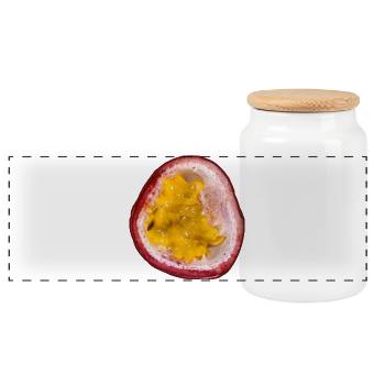 Fruit de la passion - Boîte à biscuits avec couvercle en bois - blanc - Devant
