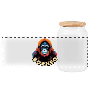 Borneo - Boîte à biscuits avec couvercle en bois - blanc - Devant