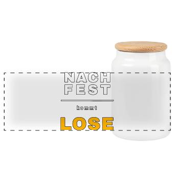After Hard Comes LOSE - Funny Mechanic Saying - Panoramic Cookie Jar with Wooden Lid - white - Front