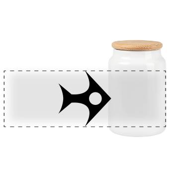 Grafish - Panoramic Cookie Jar with Wooden Lid - white - Front