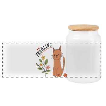 Source - Boîte à biscuits avec couvercle en bois - blanc - Devant