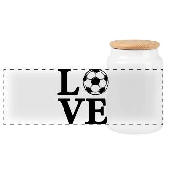 Ich liebe Fußball - Panorama Keksdose mit Holzdeckel - Weiß - Vorne