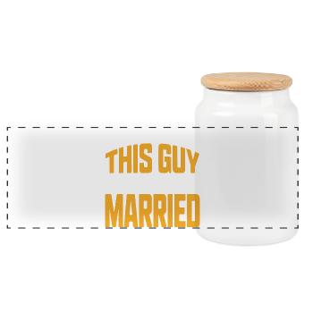 This Guy Is Getting Married - Panoramic Cookie Jar with Wooden Lid - white - Front
