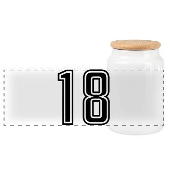 18 - Boîte à biscuits avec couvercle en bois - blanc - Devant