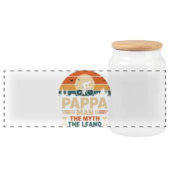 Pappa cycliste la fégende vélo vélo vélo - Panoramic Cookie Jar with Wooden Lid - white - Front