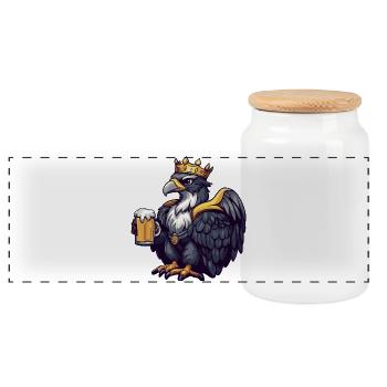 Roi de la Bière Harpie Bird - Boîte à biscuits avec couvercle en bois - blanc - Devant