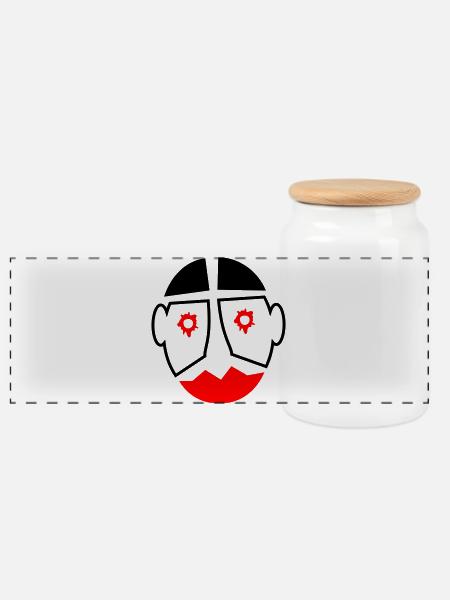 Halloween Fasching Clown Maske Motiv - Panorama Keksdose mit Holzdeckel - Weiß