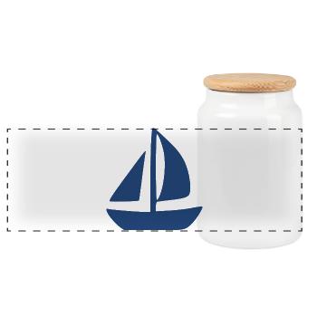 Sailboat Sailing Ship Sailing Gift - Panoramic Cookie Jar with Wooden Lid - white - Front