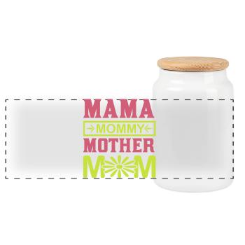 Maman Maman Maman Mignonne chemise cadeau de maternité - Boîte à biscuits avec couvercle en bois - blanc - Devant