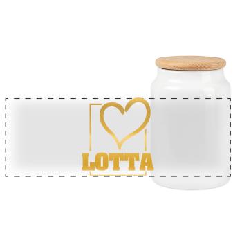 Gift for Lotta - Panoramic Cookie Jar with Wooden Lid - white - Front