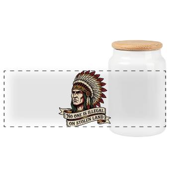 Personne n’est illégal sur des terres volées - Boîte à biscuits avec couvercle en bois - blanc - Devant