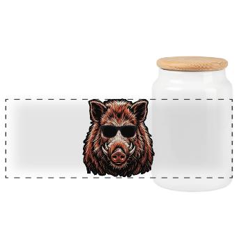 Summer Boar Sunglasses - Panoramic Cookie Jar with Wooden Lid - white - Front