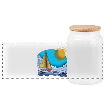 Planeurs au bord de la mer 2 - Boîte à biscuits avec couvercle en bois - blanc - Devant