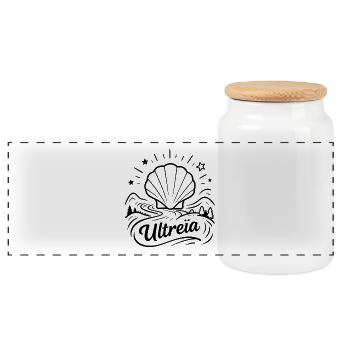 Ultreïa chemin de Saint-Jacques Compostelle - Boîte à biscuits avec couvercle en bois - blanc - Devant