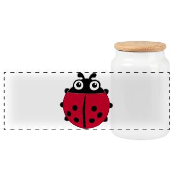 Ladybug manga - Panoramic Cookie Jar with Wooden Lid - white - Front