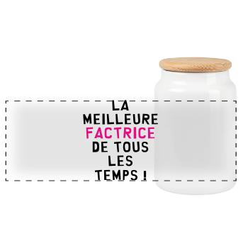 Meilleure factrice de tous les temps humour - Boîte à biscuits avec couvercle en bois - blanc - Devant