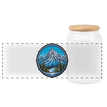 Monts de Berge - Boîte à biscuits avec couvercle en bois - blanc - Devant