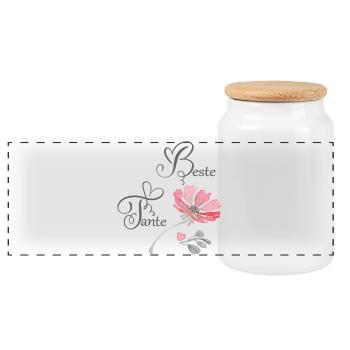 Meilleure tante - Boîte à biscuits avec couvercle en bois - blanc - Devant