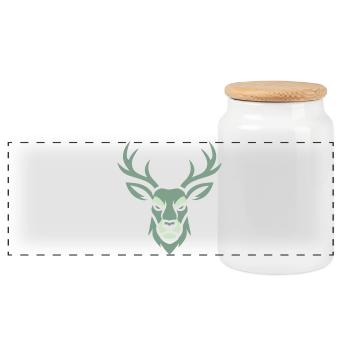 Hirschkopf - Boîte à biscuits avec couvercle en bois - blanc - Devant