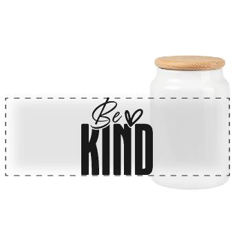 Superposition d’écriture audacieuse Be Kind - Boîte à biscuits avec couvercle en bois - blanc - Devant