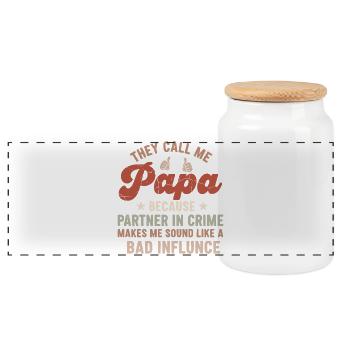 They Call Me Daddy: Father's Day Humor - Panoramic Cookie Jar with Wooden Lid - white - Front