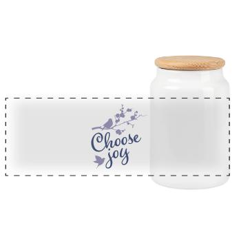 Choisissez Joy Floral Bird Inspirational - Boîte à biscuits avec couvercle en bois - blanc - Devant