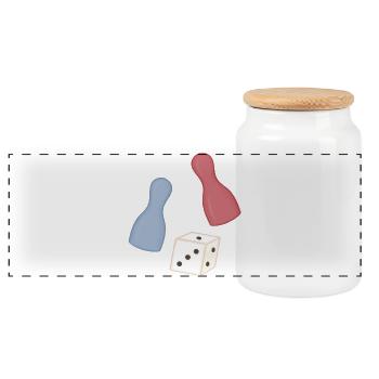 Conception de cube pastel et de téméreau - Boîte à biscuits avec couvercle en bois - blanc - Devant