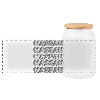 Motif bulle de Nassau Multi-Police - Boîte à biscuits avec couvercle en bois - blanc - Devant