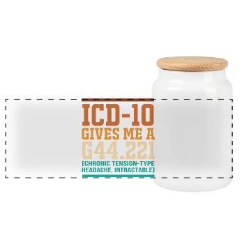 Medical programmer - Panoramic Cookie Jar with Wooden Lid - white - Front