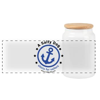 A Salty Dog - Shirt Hoodie Segeln Nordsee Ostsee - Panorama Keksdose mit Holzdeckel - Weiß - Vorne