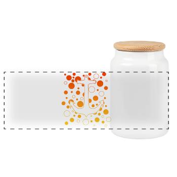 Leuchtender Anker mit Bubbles - Panorama Keksdose mit Holzdeckel - Weiß - Vorne