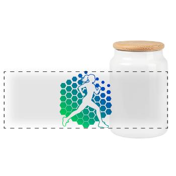 Idée cadeau pour une course à pied - Boîte à biscuits avec couvercle en bois - blanc - Devant