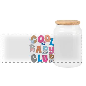 Cool Baby Club - Panorama Keksdose mit Holzdeckel - Weiß - Vorne
