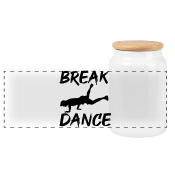 Breakdance - Panorama Keksdose mit Holzdeckel - Weiß - Vorne