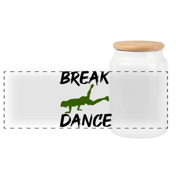 Breakdance - Boîte à biscuits avec couvercle en bois - blanc - Devant