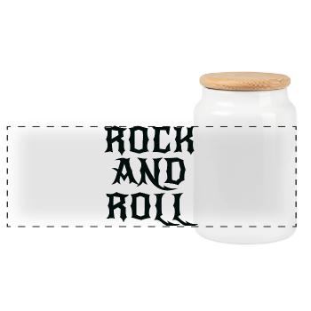 Gothic Rock and Roll Logo - Panorama Keksdose mit Holzdeckel - Weiß - Vorne