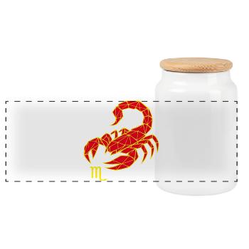 Néon géométrique Scorpion - Boîte à biscuits avec couvercle en bois - blanc - Devant
