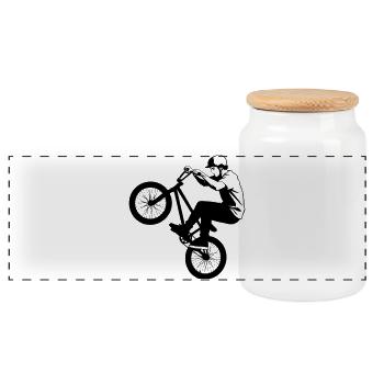Le BMX - Boîte à biscuits avec couvercle en bois - blanc - Devant