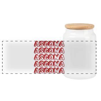 Ascona as diving - Panoramic Cookie Jar with Wooden Lid - white - Front
