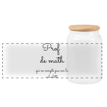 Prof de math qui ne compte pas sur la calculette - Boîte à biscuits avec couvercle en bois - blanc - Devant