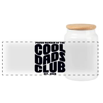 Cool Dads Club - Dad 2026 Father's Day Gift - Panoramic Cookie Jar with Wooden Lid - white - Front