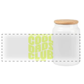 Cadeau de la fête des pères 2026 - Club des papas cool - Boîte à biscuits avec couvercle en bois - blanc - Devant