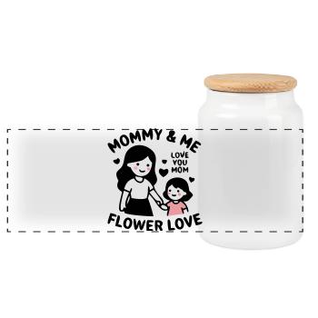 Mommy and Me Partnerlook Mama Tochter - Panorama Keksdose mit Holzdeckel - Weiß - Vorne