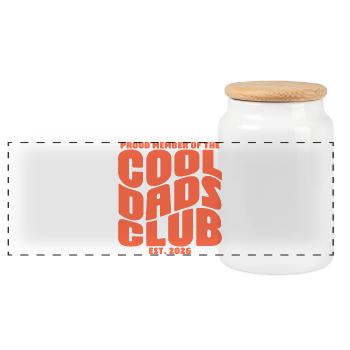 Fête des pères cadeau 2026 - Club des papas cool - Boîte à biscuits avec couvercle en bois - blanc - Devant