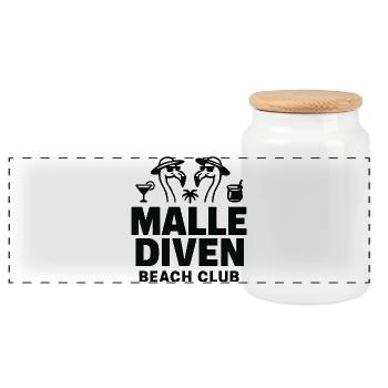 Malle Diven Beach Club Flamingo Mallorca Party - Boîte à biscuits avec couvercle en bois - blanc - Devant
