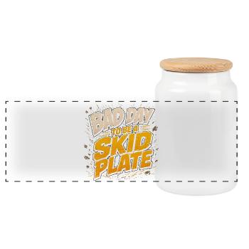Off-Road Humour: Bad Day for the Hoof - Panoramic Cookie Jar with Wooden Lid - white - Front