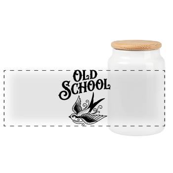 Tatuage à l’ancienne - Boîte à biscuits avec couvercle en bois - blanc - Devant