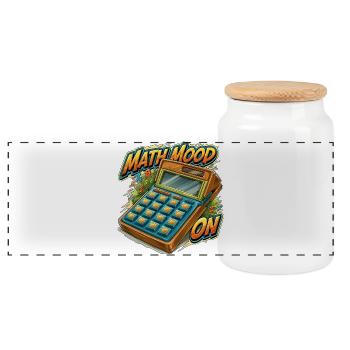 Ambiance mathématique sur un graphique drôle de calculatrice rétro pour Te - Boîte à biscuits avec couvercle en bois - blanc - Devant