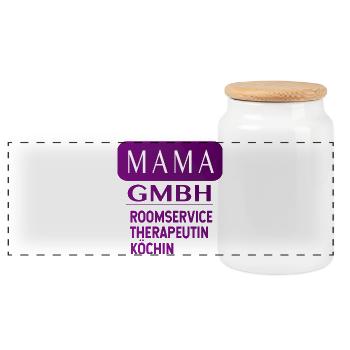 Muttertag Mama Gmbh - Panorama Keksdose mit Holzdeckel - Weiß - Vorne