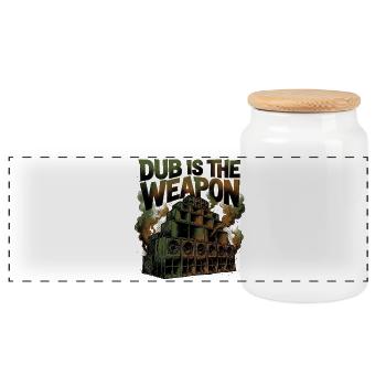Reggae Dub Is The Weapon - Panoramic Cookie Jar with Wooden Lid - white - Front